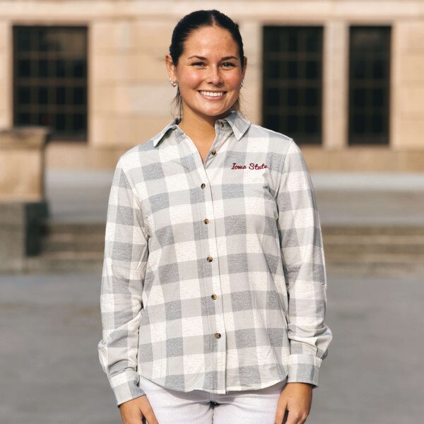 Artisans Women's Iowa State Gray Fleece Button-up Shirt